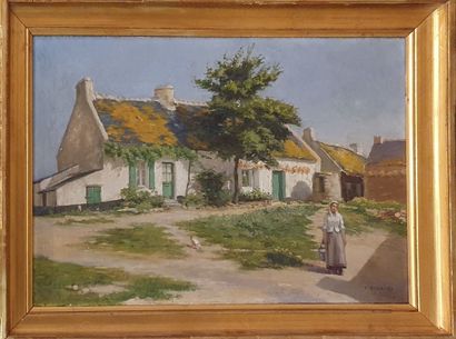 null DUVANEL Jules (1844-?)

Paysanne devant sa ferme 

huile sur toile signée en...