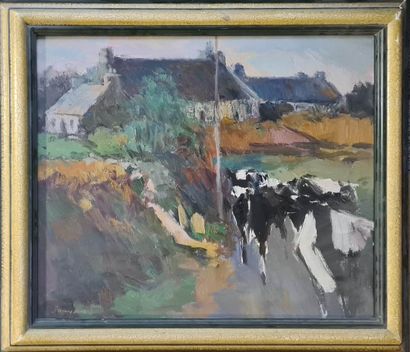 null BUREL Jacques (1922-2000)

Chemin de campagne aux vaches

Huile sur toile signée...