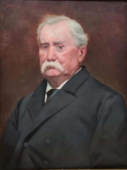 null BERNARD J., XIXe XXe siècle,

Portrait d'homme à la moustache, 1900,

huile...