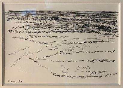 null 
MORVAN Jean-Jacques (1928-2005)

Beach,

India ink, signed and dated 63 lower...