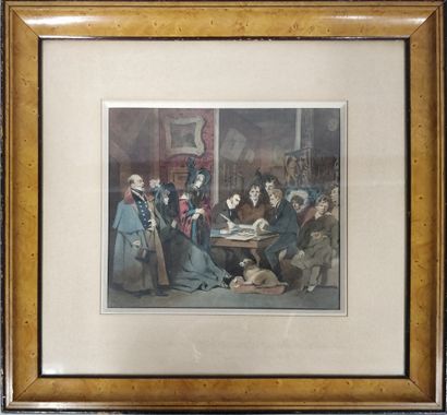 null MONNIER Henry, 1805-1877,

The reading of the will, Brussels 1854,

watercolor...