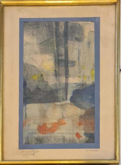 null DUCMAN Nguyen, né en 1934,

Sans titre, 1958,

monotype sur papier (légère insolation),...