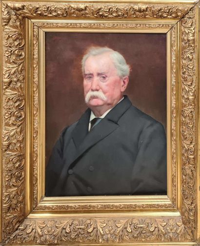 null BERNARD J., XIXe XXe siècle,

Portrait d'homme à la moustache, 1900,

huile...