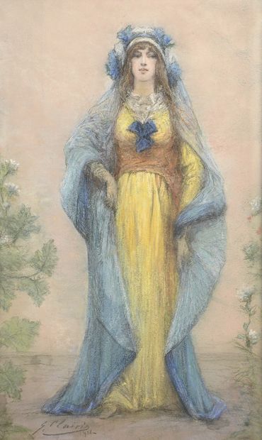 null CLAIRIN Georges, 1843-1919

Figure with blue veil, 1916

gouache on paper (small...