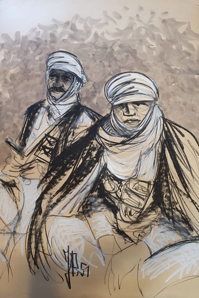 null POULAIN Jean (1884-1967)

Tuaregs, 1951

Charcoal, black ink wash and highlights...