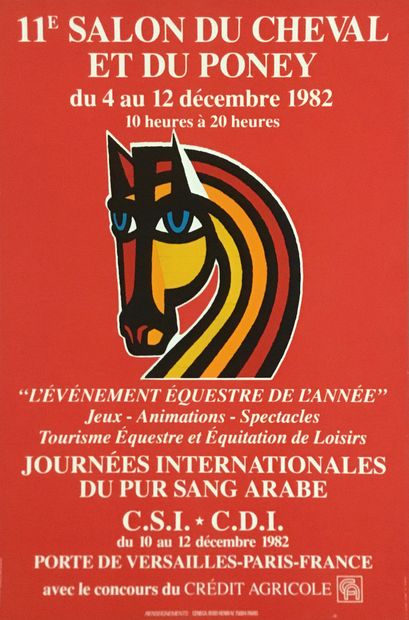 Affiche Salon du cheval 1982. 
58 x 38 c...