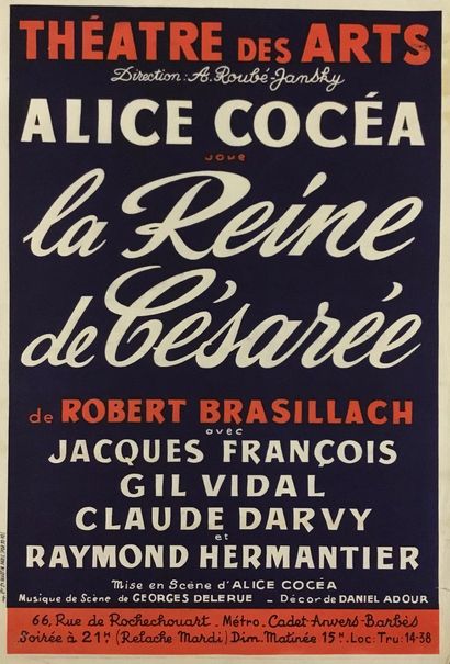 null Affiche de spectacle Théatre des arts la Reine de Césarée avec Jacques Francois...