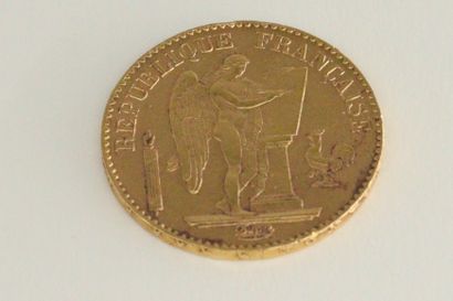 null Gold coin of 20 Francs génie (1896) 

Weight : 6.45 g.