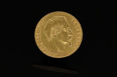 null Pièce en or de 20 Francs Napoléon III tête nue, 1855, A.

Poids : 6.45g.