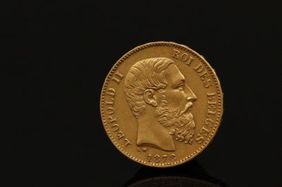 null Gold coin of 20 francs Leopold II (1878)

TTB to SUP 

Weight : 6.45 g.