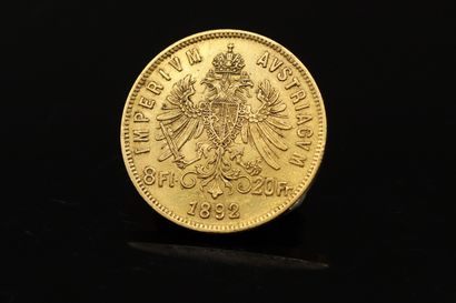 null Pièce en or de 20 Francs/ 8 Florins François Ier tête laurée (1892)

Poids :...