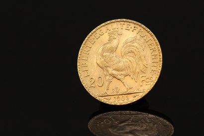 null Gold coin of 20 francs Coq (1906)

TTB to SUP. 

Weight : 6.45 g.