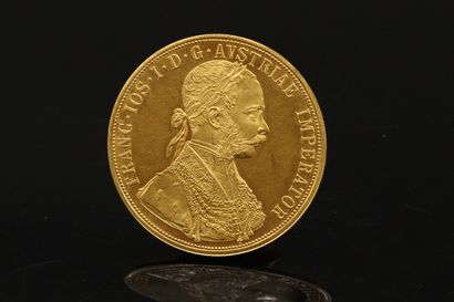 null Pièce en or de 4 ducats Franz Joseph I

Avers : buste de profil droit et légende...
