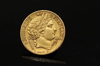 null Gold coin of 20 Francs (1850)

Weight :6.39 g.