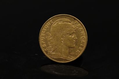 Pièce en or de 10 Francs au coq (1901) 
Poids...