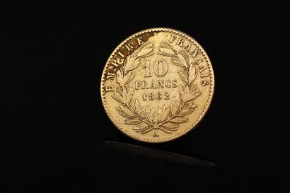 null Pièce en or de 10 Francs Napoléon III tête laurée 1862, A.

Poids : 6.45g.