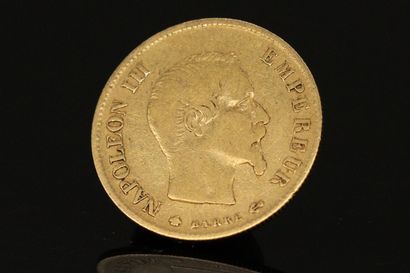 Gold coin of 10 francs Napoleon III bare...
