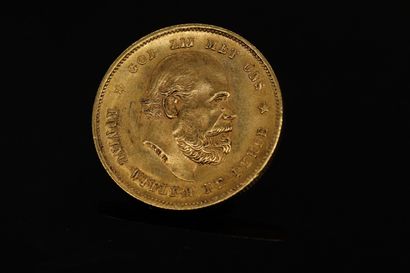 Gold coin of 10 florins 1879. One of 581...