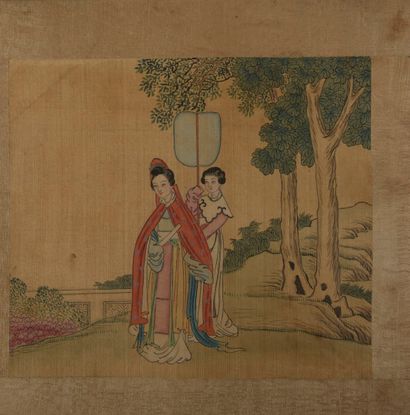 null CHINA - About 1900

Album of inks and colors on silk, eleven pages depicting...