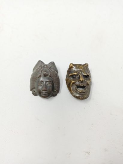 null CHINE et ITALIE, XXème siècle

Deux petits masques en bronze; l'un figurant...