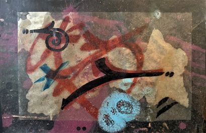 null RAMMELLZEE (1960-2010)

E Signoverture circa 1984

Mixed media on canvas 

Signed...