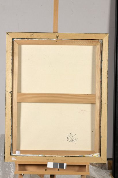  MALATESTA (XX-XXI) 
Composition 
Technique mixte sur toile 
Signée au dos 
93 x...