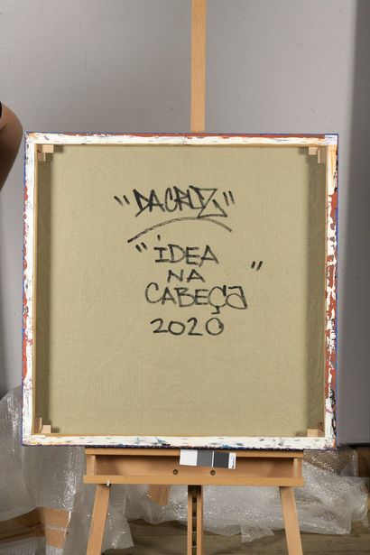  DACRUZ (born 1976) 
Idea na Cabeça, 2020 
Mixed media on canvas 
Signed lower right...
