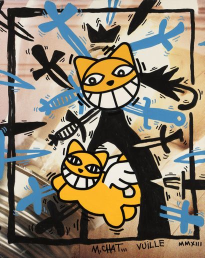  MR CHAT (born 1977) 
Alechinsky, 2018 
Mixed media and collage on canvas, 
Signed...