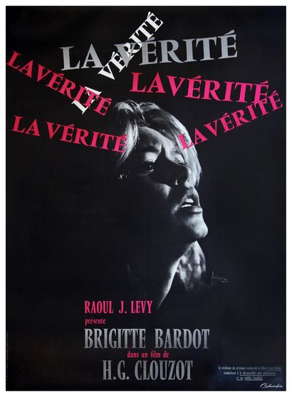  La vérité 
Affiche entoilée du film d'Henri Georges Clouzot avec Brigitte Bardot,...