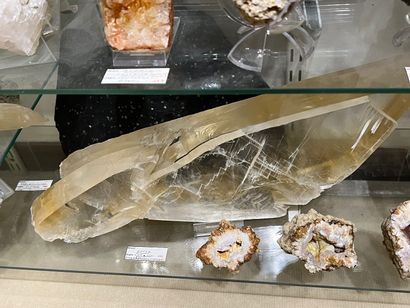 null 
Gypsum: mono crystal "spearhead" of an incredible limpidity (cleaved in two...