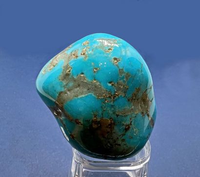 null Blue turquoise, pyrite : pebble totally covered with turquoise blue color 

intense...