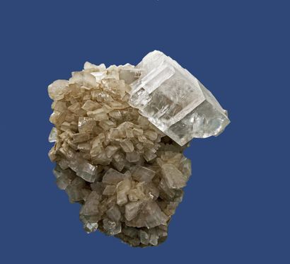 Dolomite: transparent rhombohedrons (up to...