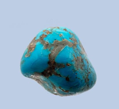 null Turquoise bleue, pyrite : galet totalement recouvert de turquoise couleur bleu...