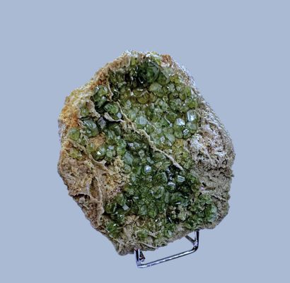 null Demantoid garnet : beautiful flowerbed of joined gemstones, pale green and 

brilliant...