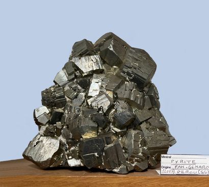 Pyrite: beautiful aggregate of bright dodecahedrons...