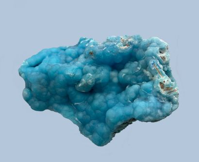 null Hémimorphite : belle pièce mamelonnée d'un joli bleu vif et brillante 

Wenshan...