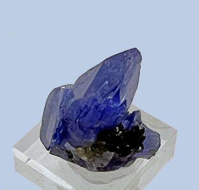 null 
Tanzanite: beautiful translucent, indigo blue, polyform terminated crystal...