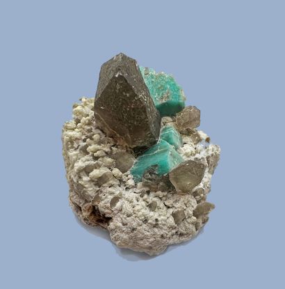null Amazonite, smoky quartz: uncommon association (for the locality) of

translucent...