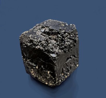 Andradite garnet Melanite: shiny black dodecahedron...