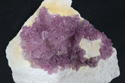 null Octahedral pink-mauve fluorite: elegant string of well-formed octahedra 

on...