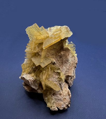 null Yellow baryte: aggregate of bright yellow tablets 

San Genaro mine, Peru (2010)...