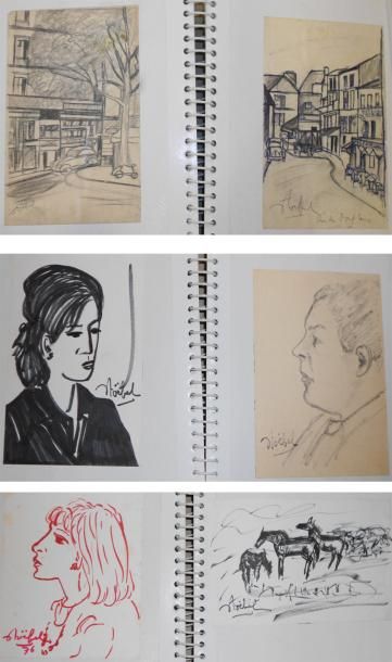 STOEBEL EDGAR (1909-2001) Compositions diverses Environ 38 dessins signés, 20 x 13...