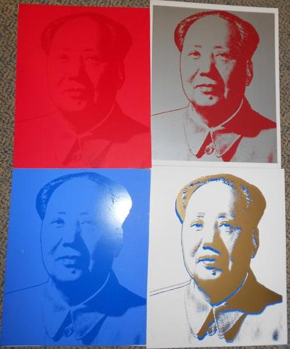 WARHOL ANDY, D'APRÈS Mao 4 sérigraphies en couleurs publiées par Sunday B. Morning,...