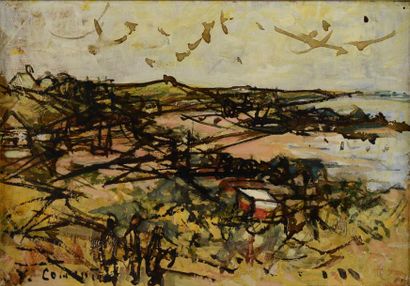 COMMÈRE JEAN, 1920-1986 Côte bretonne huile sur toile, signée en bas à gauche, au...