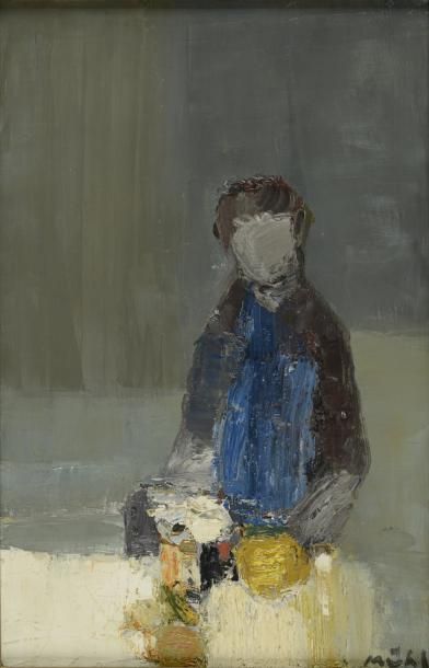 MUHL ROGER, 1929-2008 « Figure à l’intérieur » huile sur toile, signée en bas à droite,...