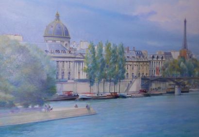 RAFLEWSKI ROLF (NÉ EN 1943) Paris, la Seine avec le Pont des Arts et le quai de Conti,...