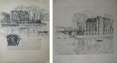SANTERNE ROBERT, 1903-1983 Reflets de l'Ile Saint-Louis 28 dessins au fusain et à...