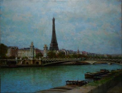 ZNOSKO JEAN, NÉ EN 1954 La tour Eiffel, 2002 Huile sur toile, signée en bas à droite,...