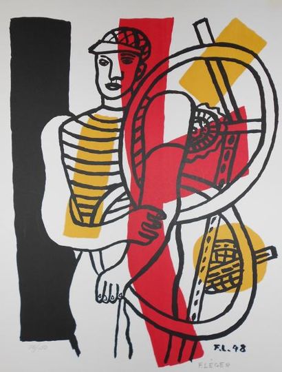 LEGER FERNAND D'APRÈS L'ouvrier, 1948 Lithographie, monogrammée et datée en bas à...