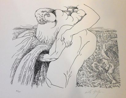 MASSON ANDRÉ (1896-1987) Erotique Lithographie en noir, signée en bas à droite, numérotée...
